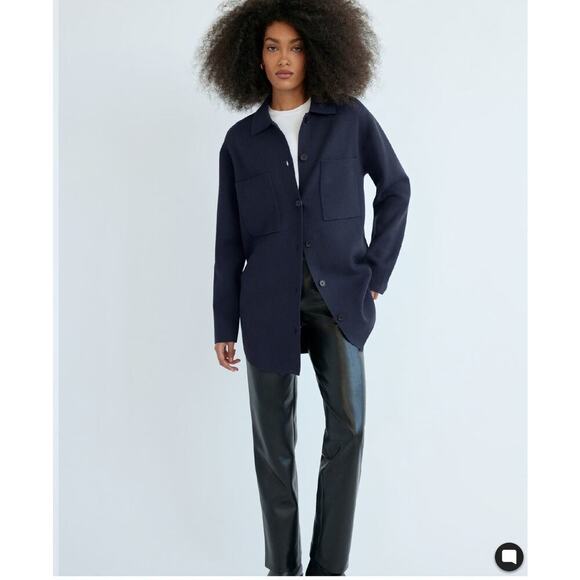 Babaton Sweaters - Babaton Womens Society Sweater Knit Size Large Navy Blue Jacket Schaket Aritzia